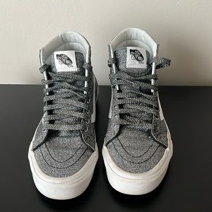 High top Vans, gray/silver shimmer, Women’s Size 8